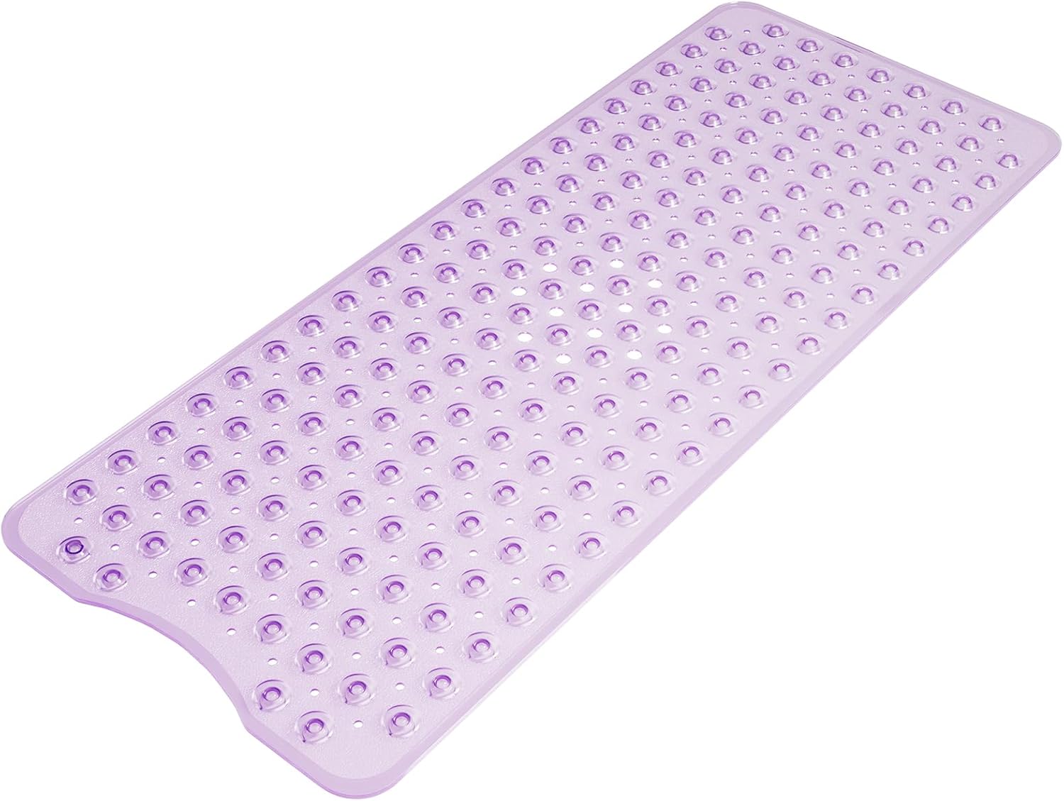 Eyrmat Non-Slip Shower Mat, with Suction Cups and Drain Holes, Clear Blue, 40 x 16 Inches