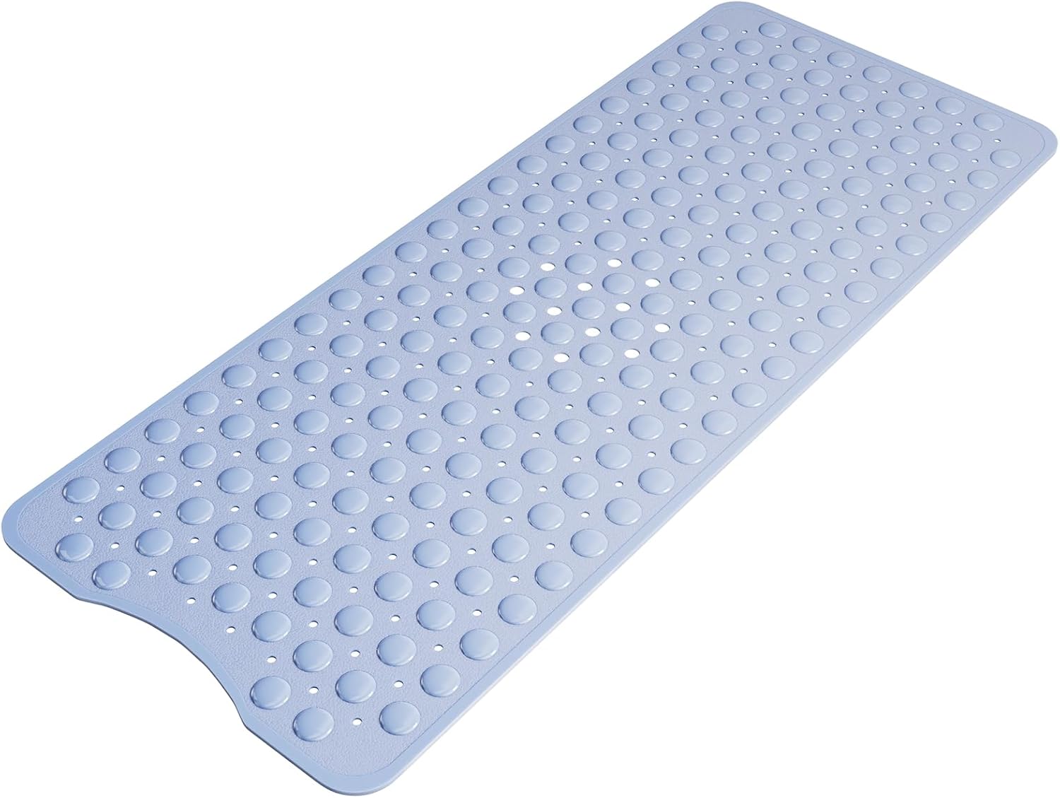 Eyrmat Non-Slip Shower Mat, with Suction Cups and Drain Holes, Clear Blue, 40 x 16 Inches