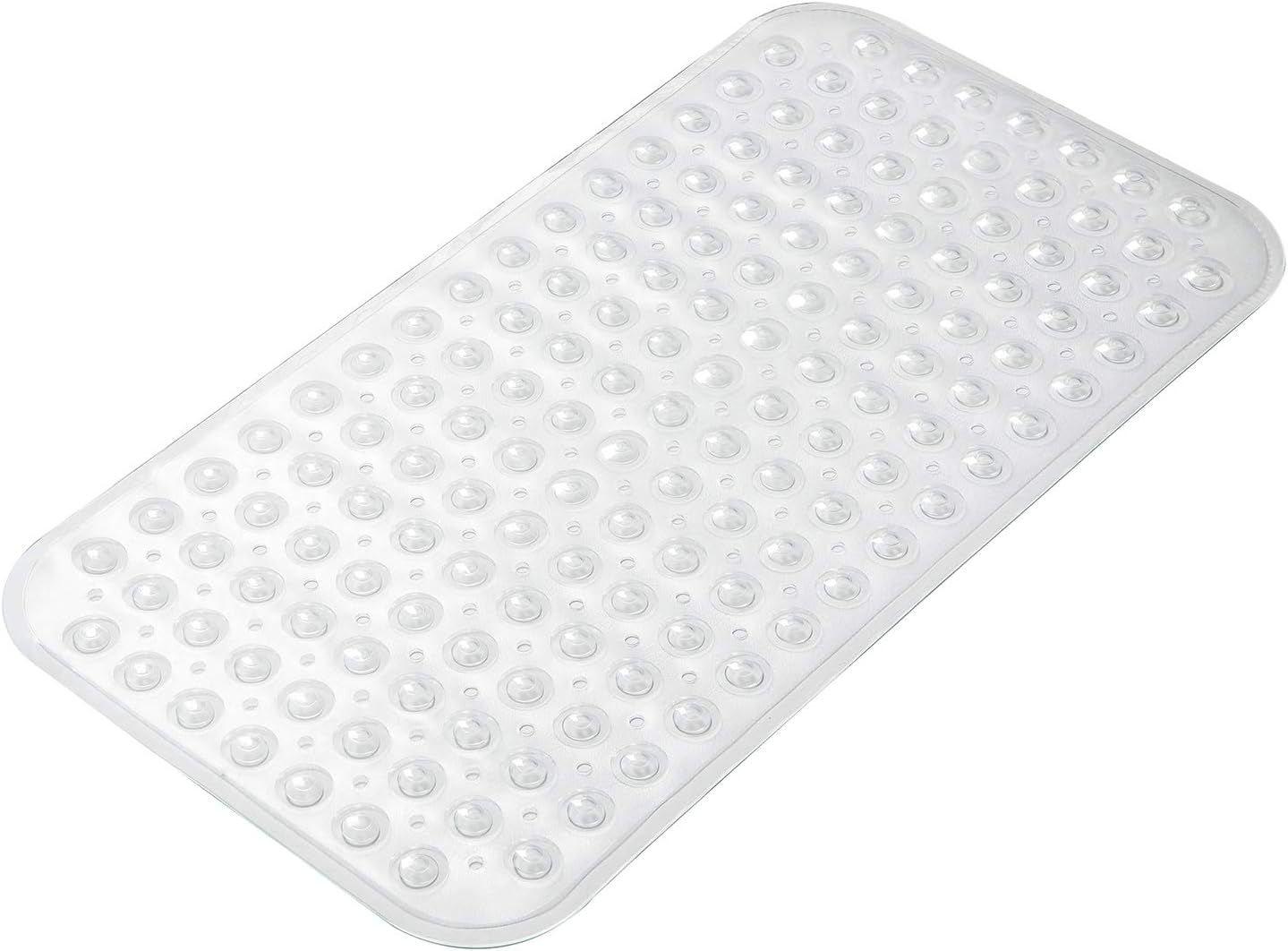 Eyrmat Non-Slip Bathtub Mat, with Suction Cups and Drain Holes, Machine Washable, Clear, 27.6 x 15 Inches