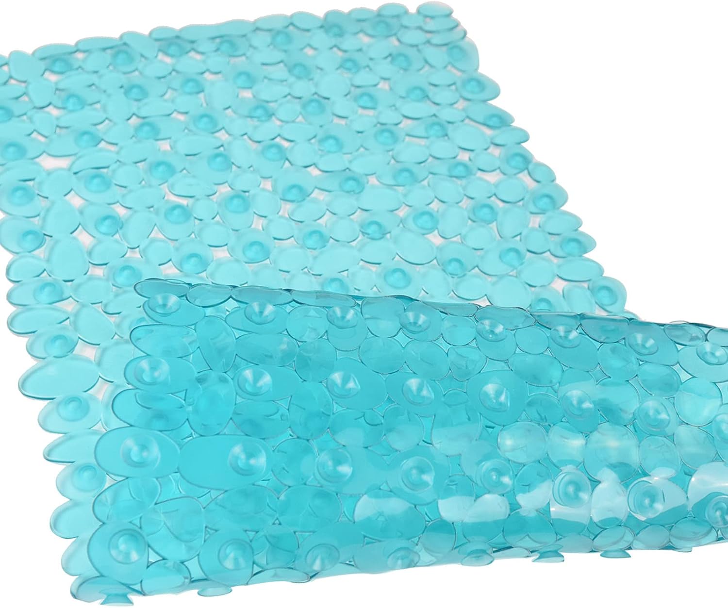 Eyrmat Non-Slip Pebble Bathtub Mat, Black, 16 x 35 Inches, with Drain Holes and Suction Cups, for Smooth Tubs