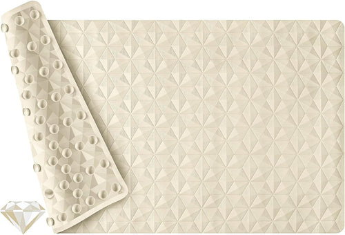 Eyrmat Non-Slip Bathtub Mat, Natural Rubber, 241 Suction Cups, Diamond Pattern, Machine Washable, 16 x 28 Inches
