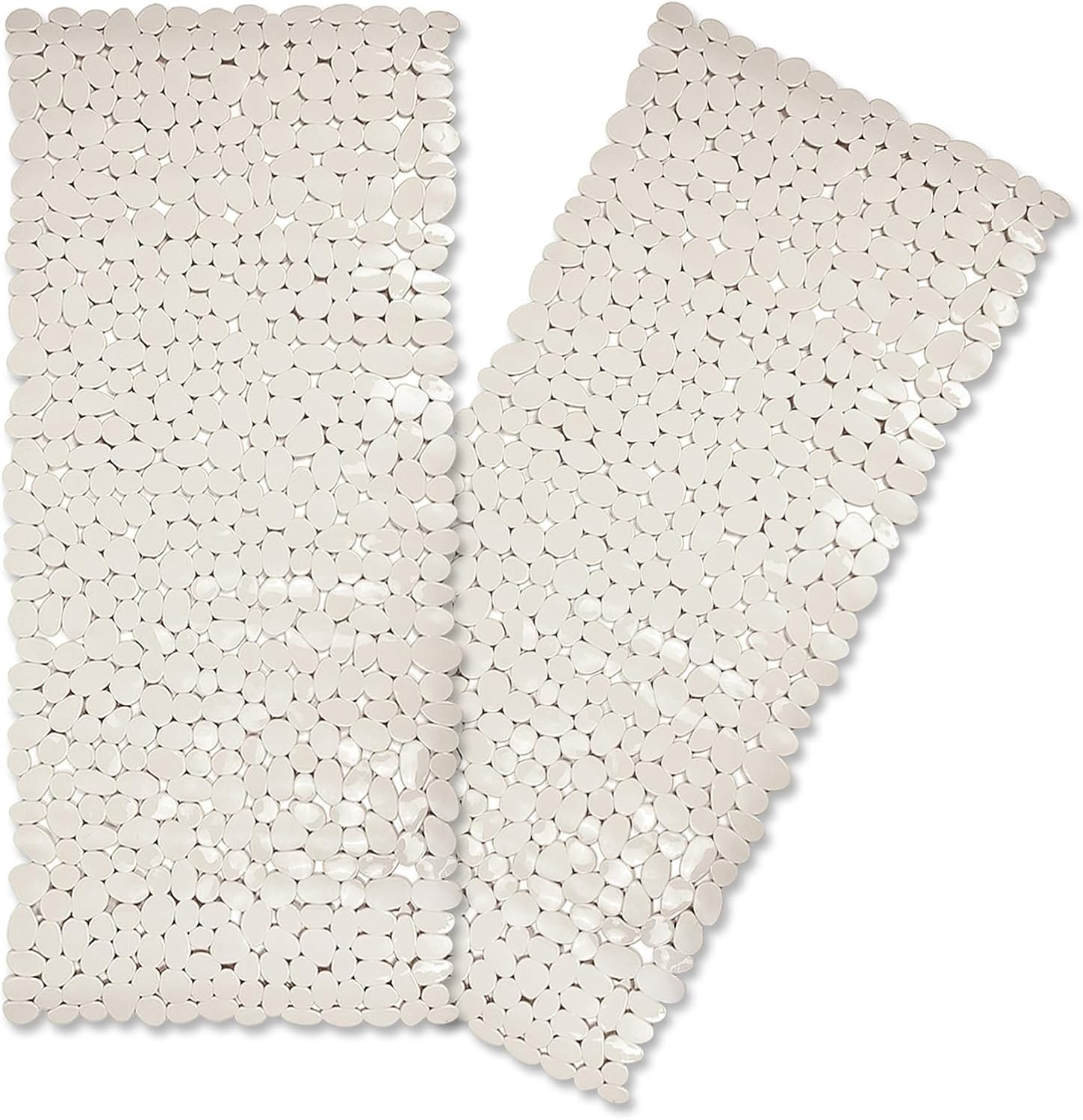 Eyrmat Non-Slip Pebble Bathtub Mat, Black, 16 x 35 Inches, with Drain Holes and Suction Cups, for Smooth Tubs