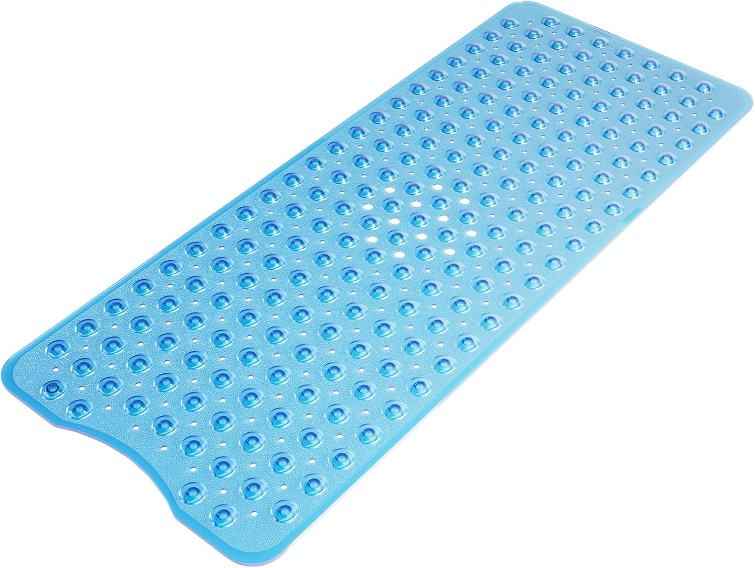 Eyrmat Non-Slip Shower Mat, with Suction Cups and Drain Holes, Clear Blue, 40 x 16 Inches