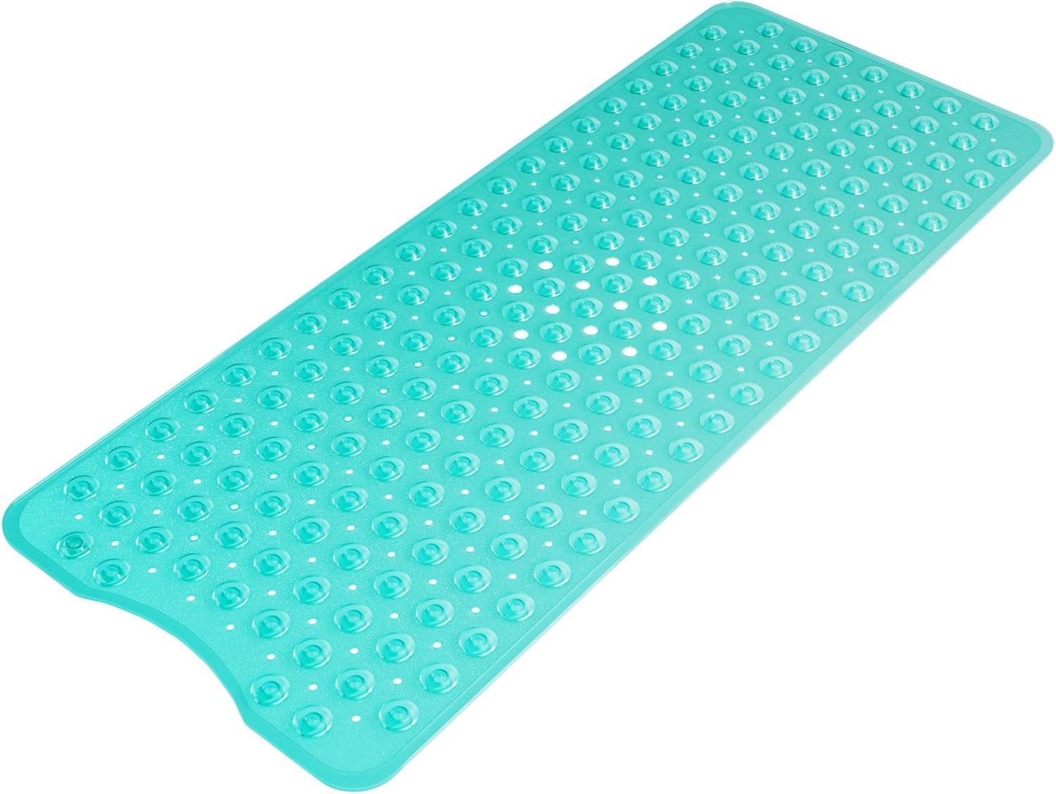 Eyrmat Non-Slip Shower Mat, with Suction Cups and Drain Holes, Clear Blue, 40 x 16 Inches