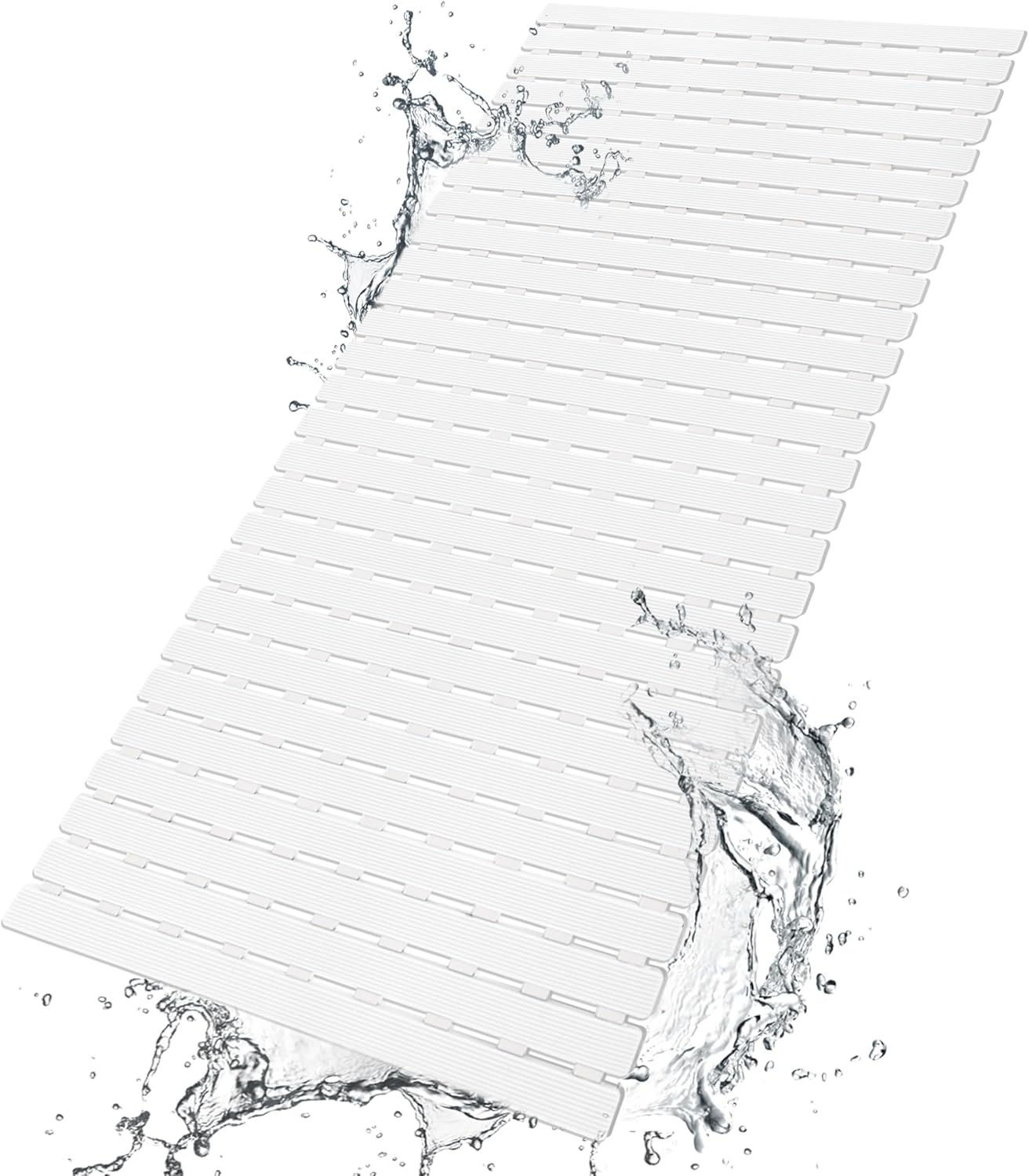 Eyrmat Non-Slip Bathtub Mat, with Suction Cups and Drain Holes, Trimmable Design, 27.5 x 15.7 Inches