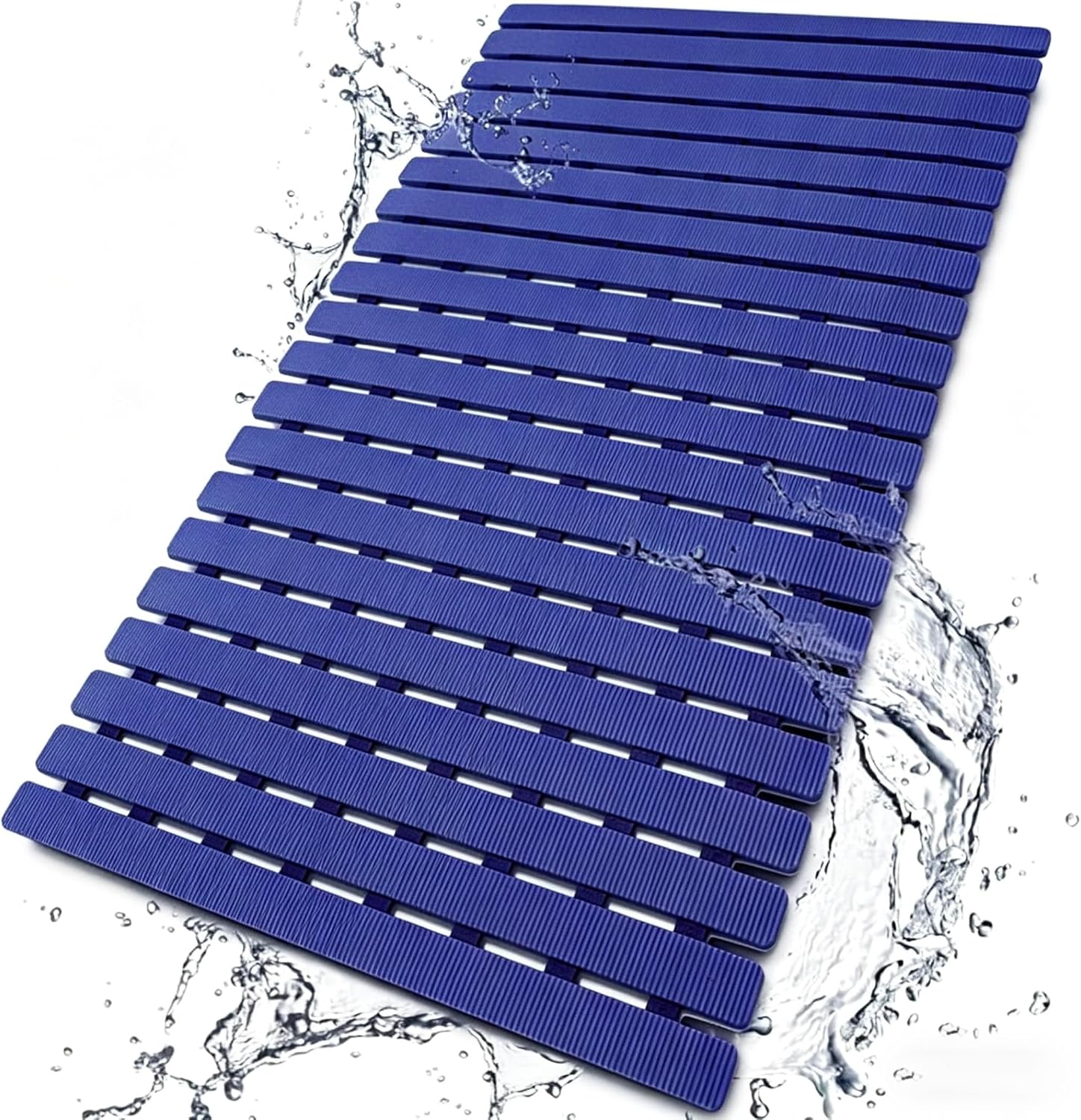 Eyrmat Non-Slip Bathtub Mat, with Suction Cups and Drain Holes, Trimmable Design, 27.5 x 15.7 Inches