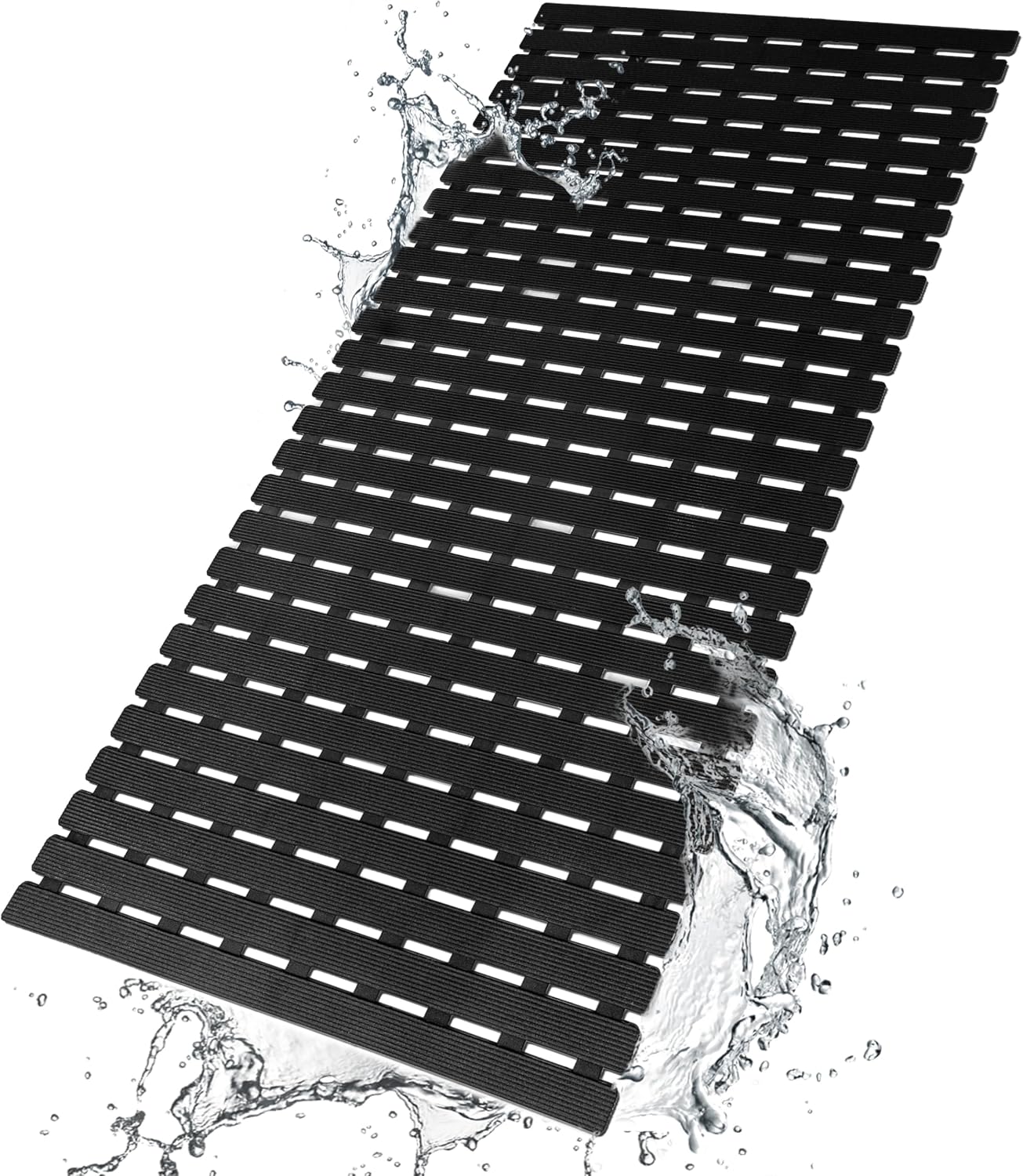 Eyrmat Non-Slip Bathtub Mat, with Suction Cups and Drain Holes, Trimmable Design, 27.5 x 15.7 Inches