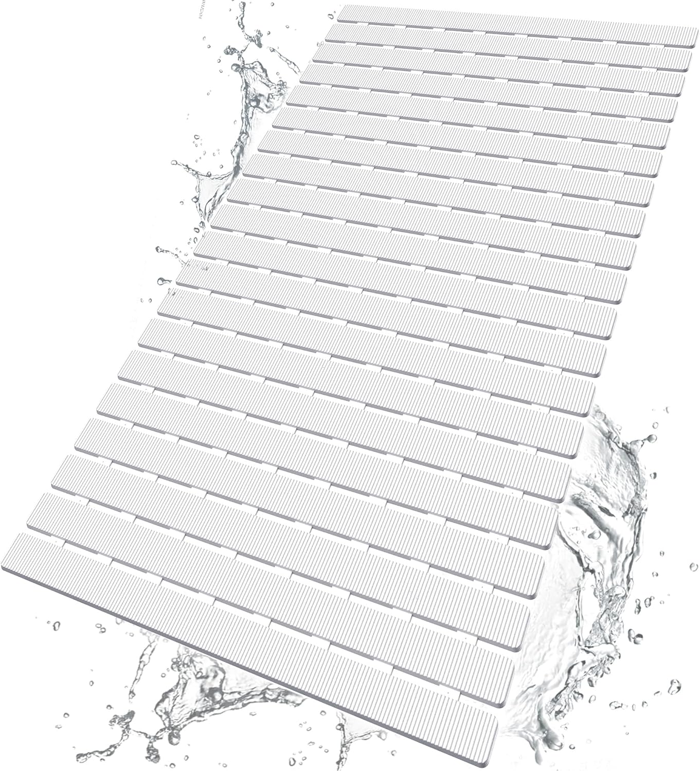 Eyrmat Non-Slip Bathtub Mat, with Suction Cups and Drain Holes, Trimmable Design, 27.5 x 15.7 Inches