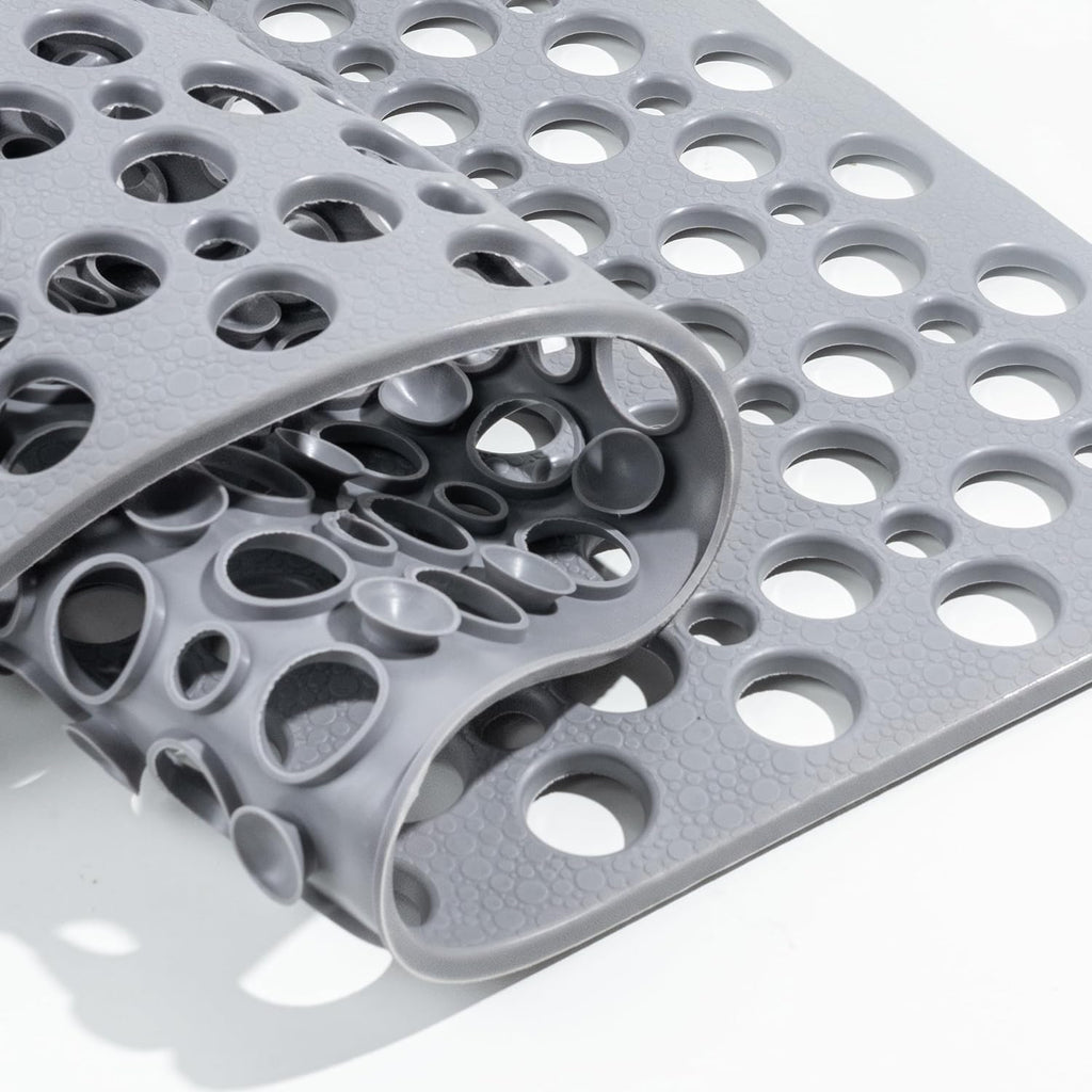 Eyrmat Non-Slip Bathtub Mat, TPE Material, with Suction Cups and Drainage Design, Blue, 28 x 15 Inches