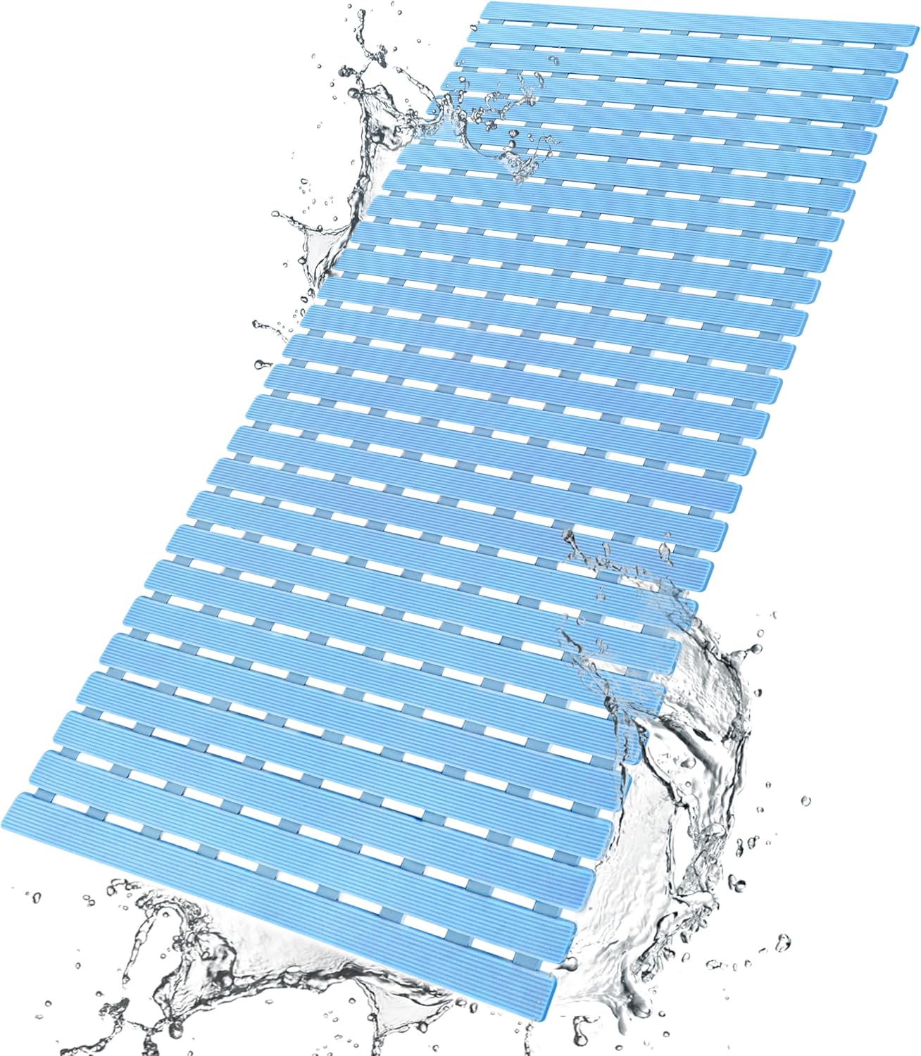 Eyrmat Non-Slip Bathtub Mat, with Suction Cups and Drain Holes, Trimmable Design, 27.5 x 15.7 Inches