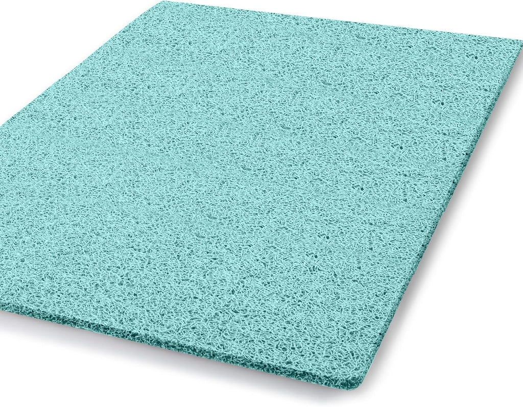 Eyrmat Non-Slip Shower Mat, No Suction Cups, PVC Loofah Material, Quick Drying, Grey, 15.7 x 36 Inches